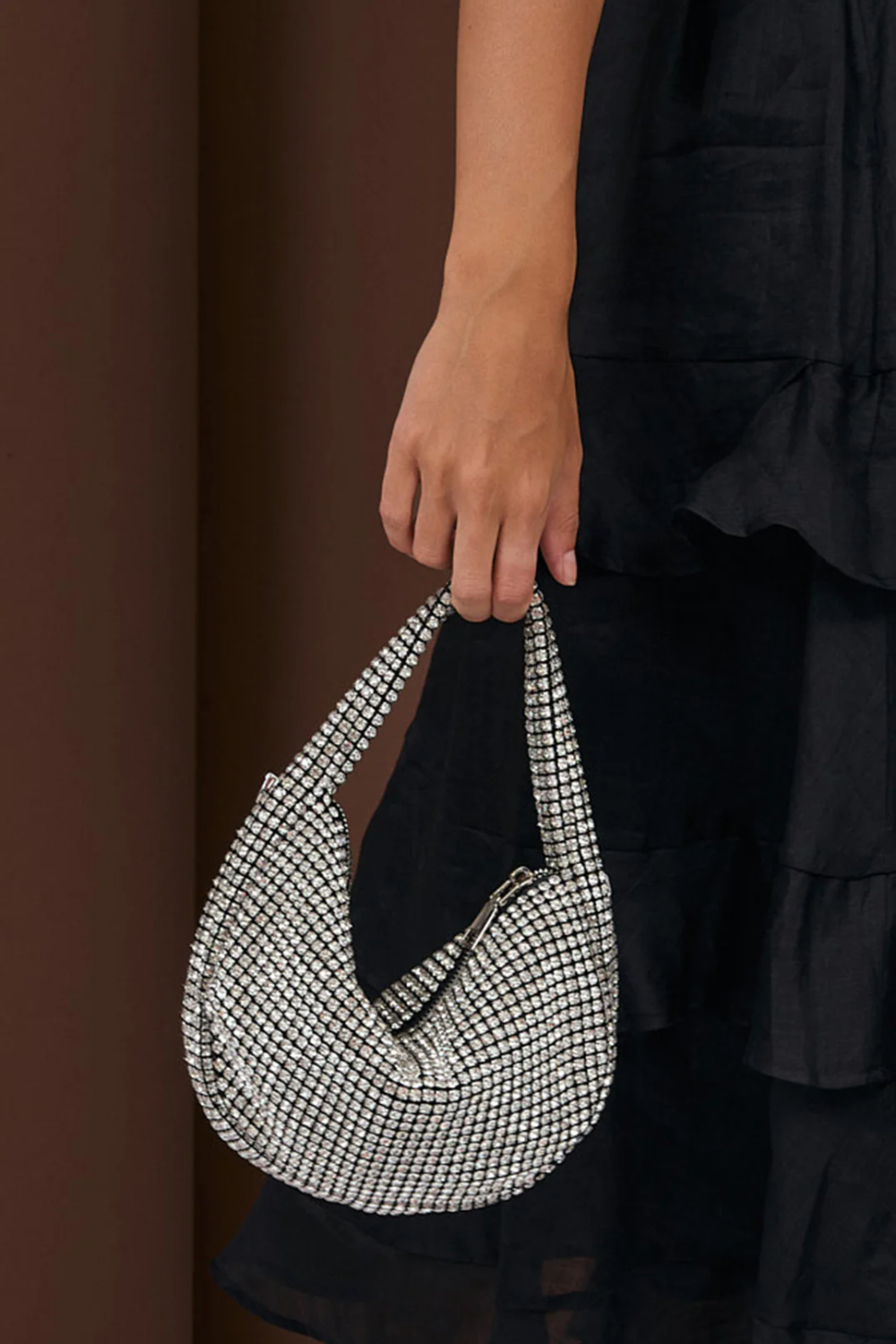 Adorne Briar Rhinestone Slouchy Mini Bag AVD1737