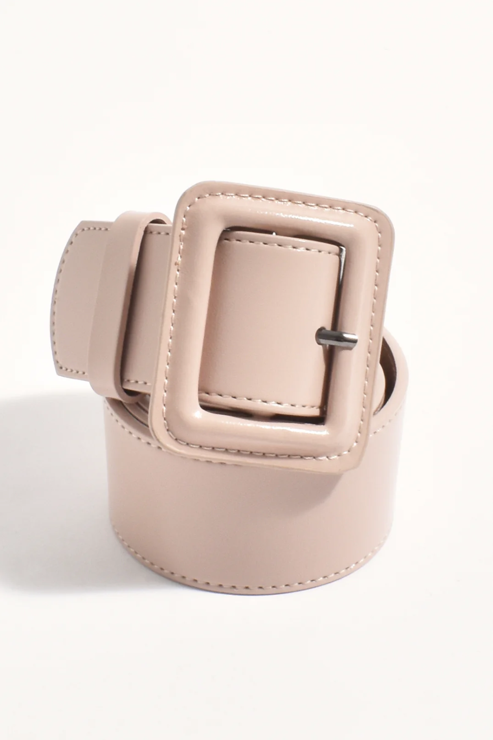Adorne Leather Covered Buckle Belt ABD1738