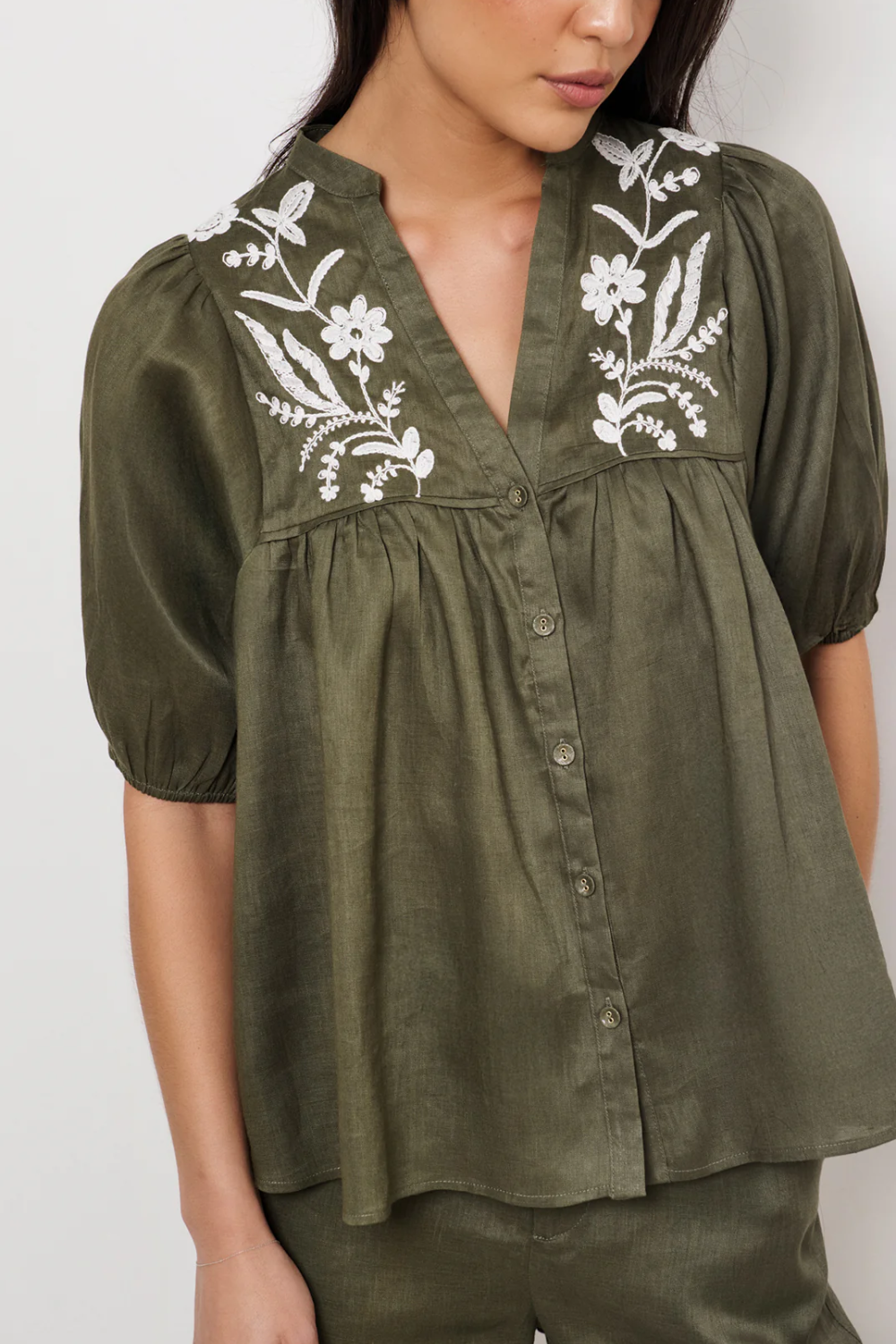 Adorne Palmer Embroidered Boho Top AJD2142