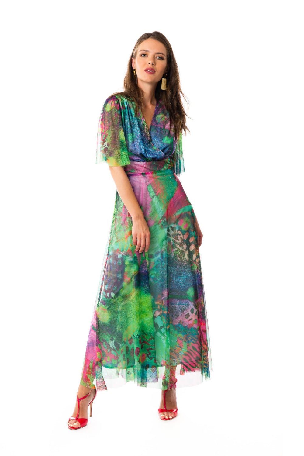Eleria Cortes Vibrant Multi-Color Maxi Dress 123620