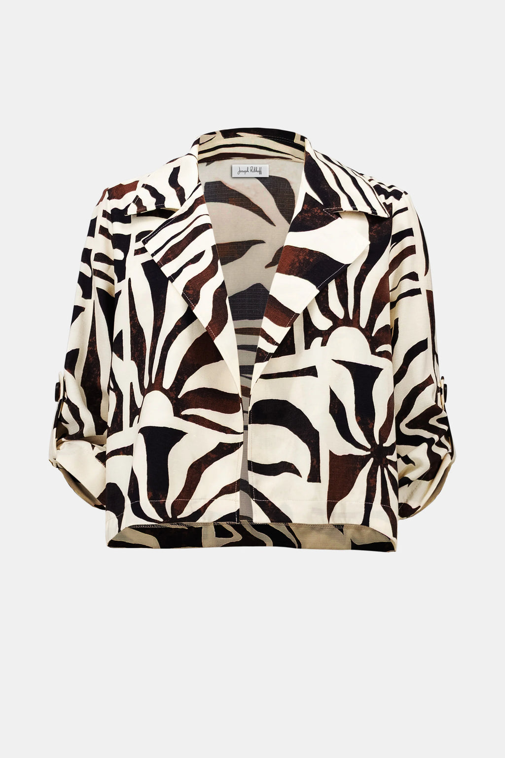 Joseph Ribkoff Woven Gauze Tropical Print Boxy Blazer 262193