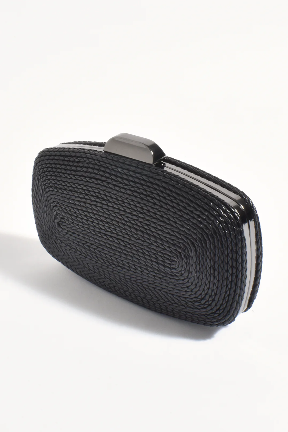 Adorne Leela Rope Detail Structured Clutch - Black AVD1738