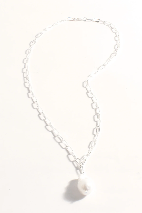 Adorne Mid Length Freshwater Pearl Necklace - Silver AND2604CREASILV