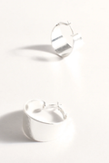 Adorne Wide Textured Hoops - Silver AED4050