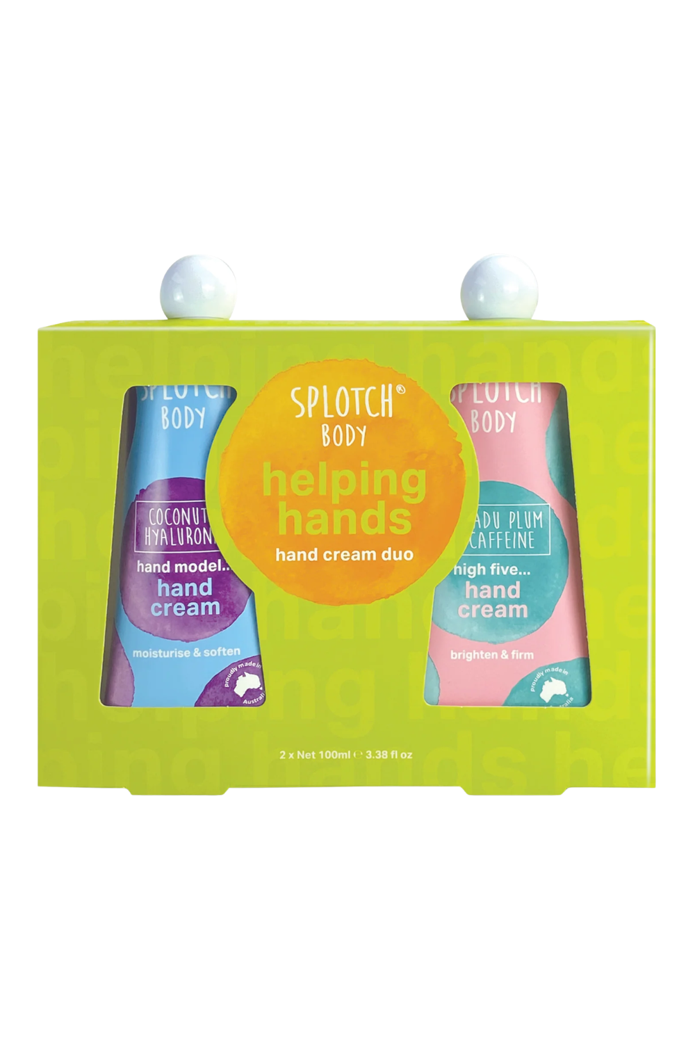 Splotch Body Helping Hands Hand Cream Duo Kakadu Plum & Caffeine Coconut & Hyaluronic Acid