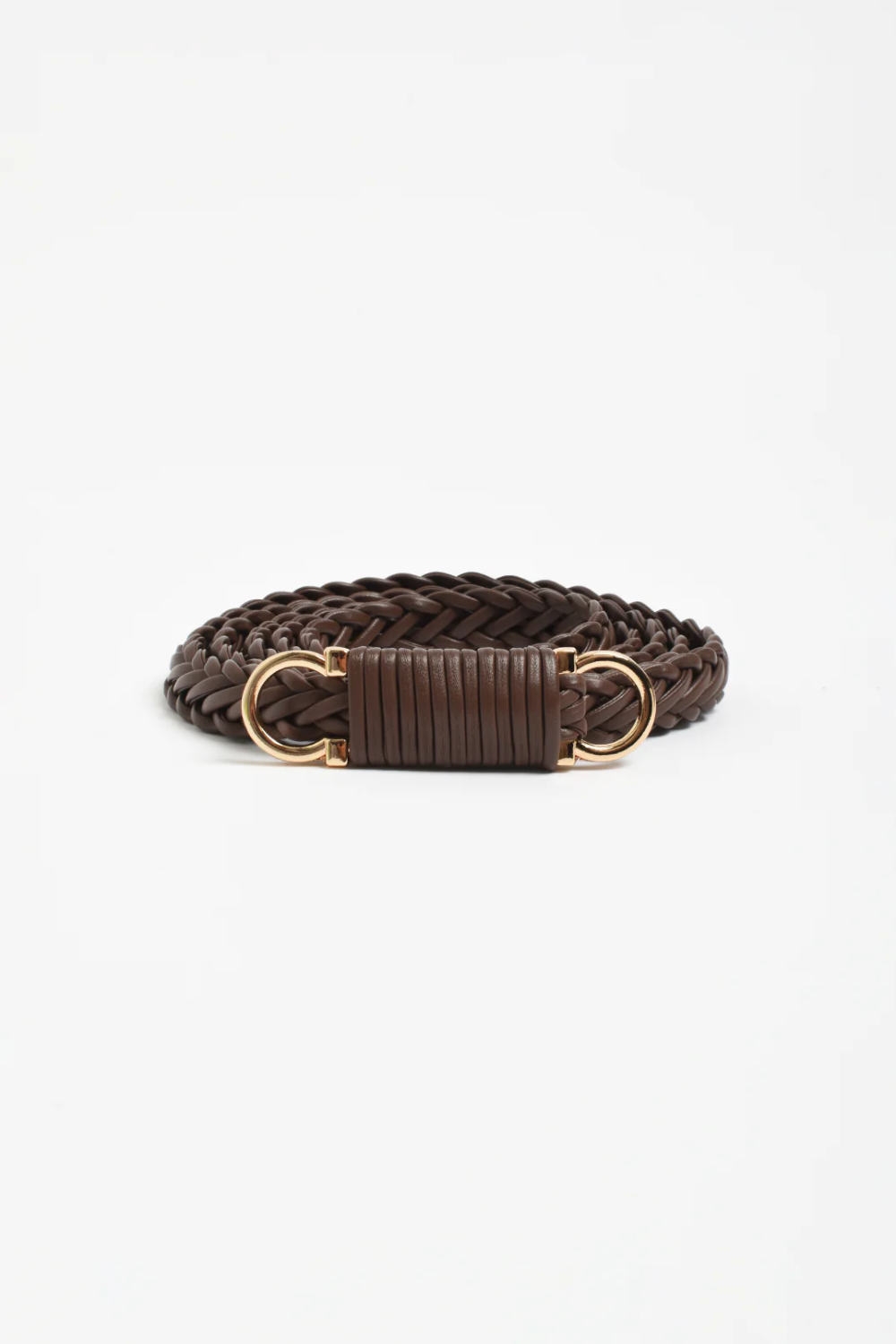 Adorne Plaited Thin Waist Belt - Chocolate ABD0750CHOC