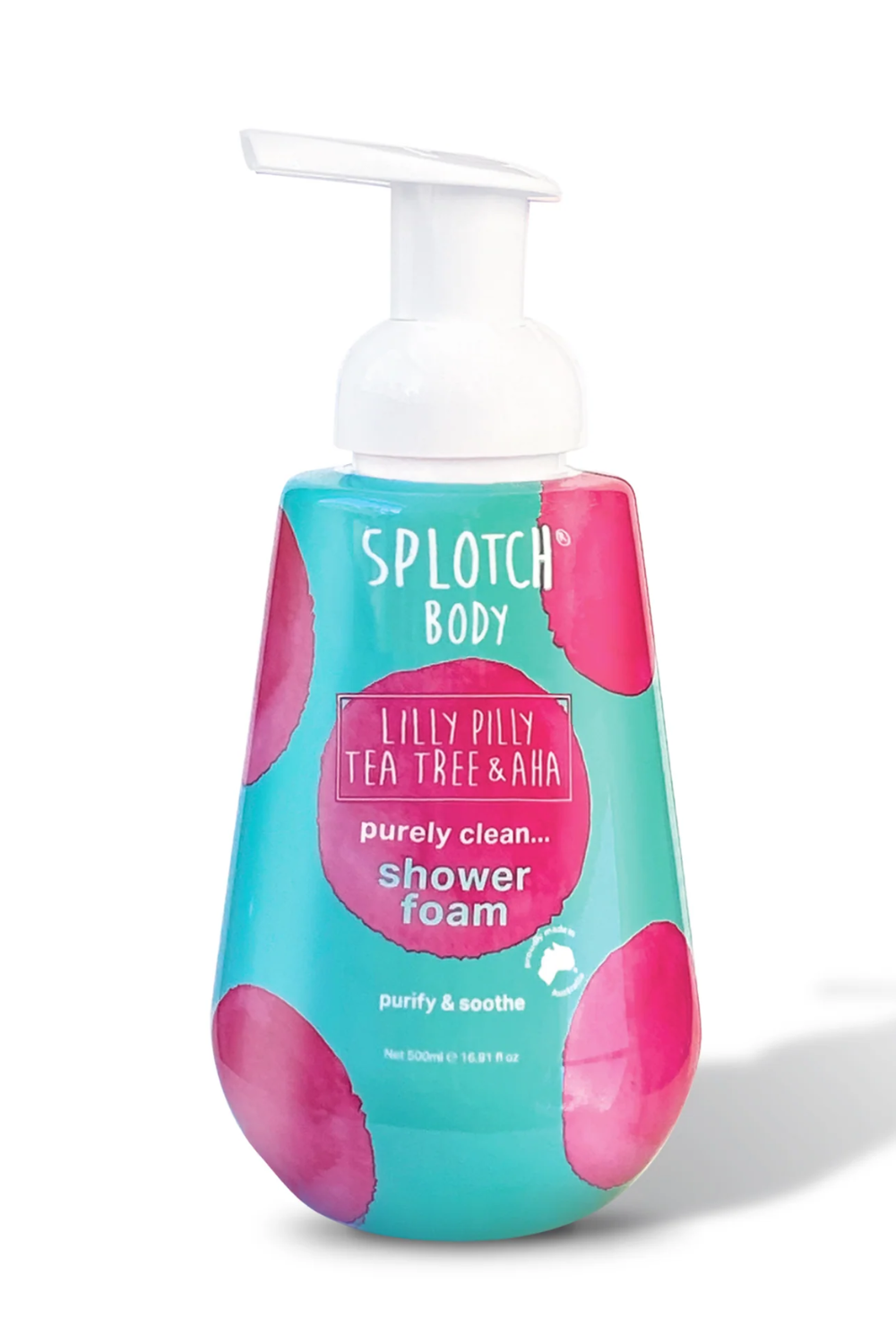 Splotch Body Lilly Pilly Tea Tree & AHA Purely Clean Shower Foam 500ml