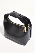 Adorne Lia Patent Curved Small Bag - Black AXD1894