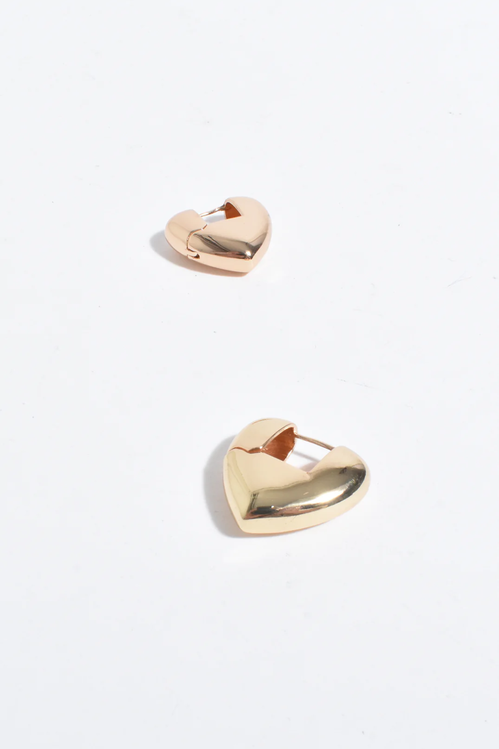 Adorne Mini Heart Drop Metal Hoops - Gold AED4163