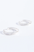 Adorne Diamante Detail Hinged Hoops - Silver AED4164