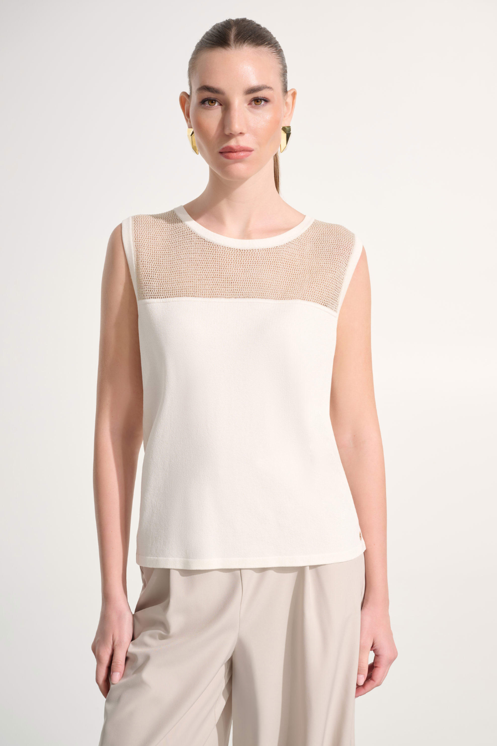 Joseph Ribkoff Soft Knit Straight Cami With Mesh Yoke 262612
