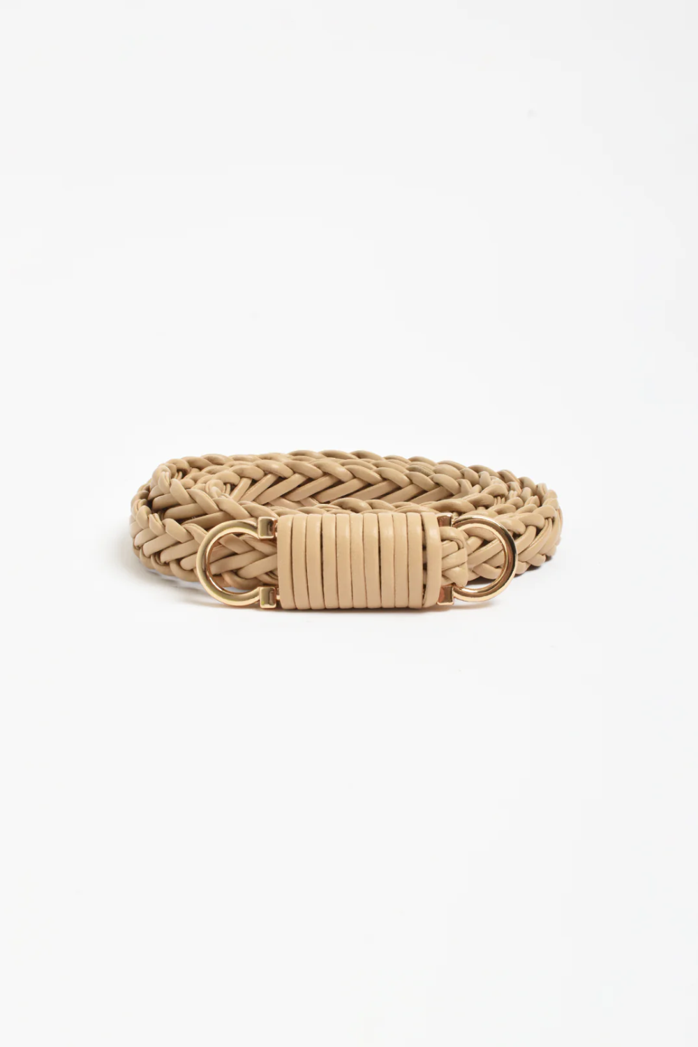Adorne Plaited Thin Waist Belt - Camel ABD0750