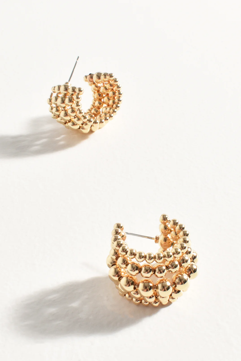 Adorne Many Rows Metal Ball Mini Hoops - Gold AED4173