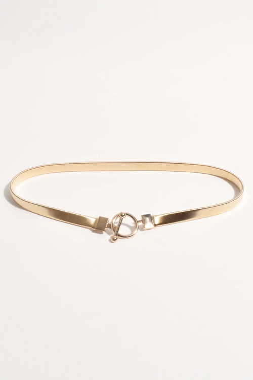 Adorne Toggle Slinky Metal Event Waist Belt - Gold ABD0113