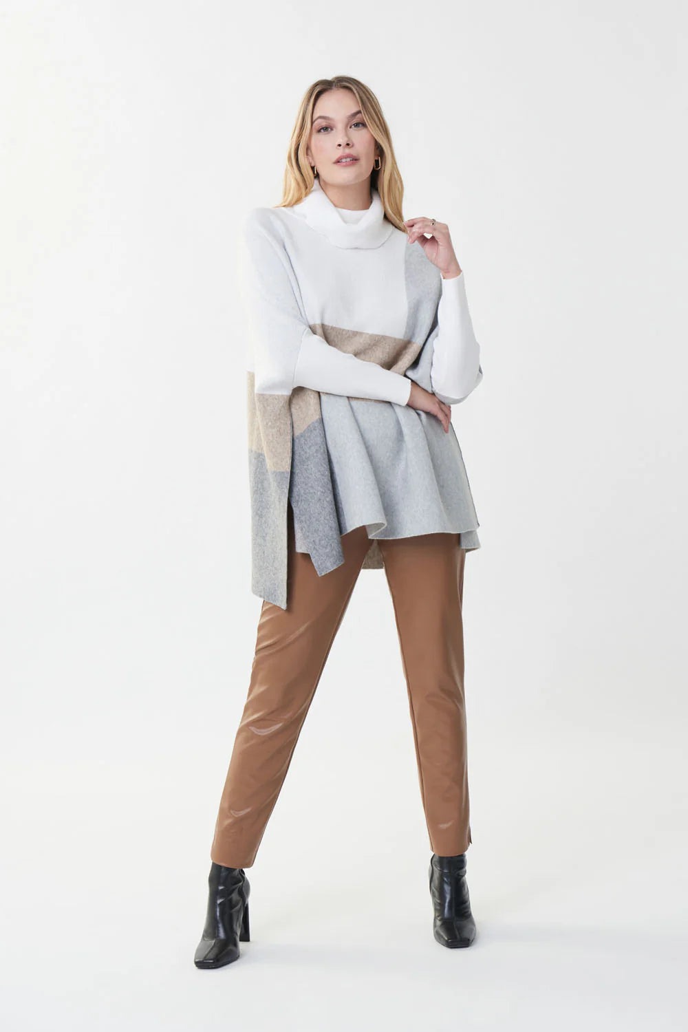 Joseph Ribkoff High-waisted Faux Leather Trousers Style 223196