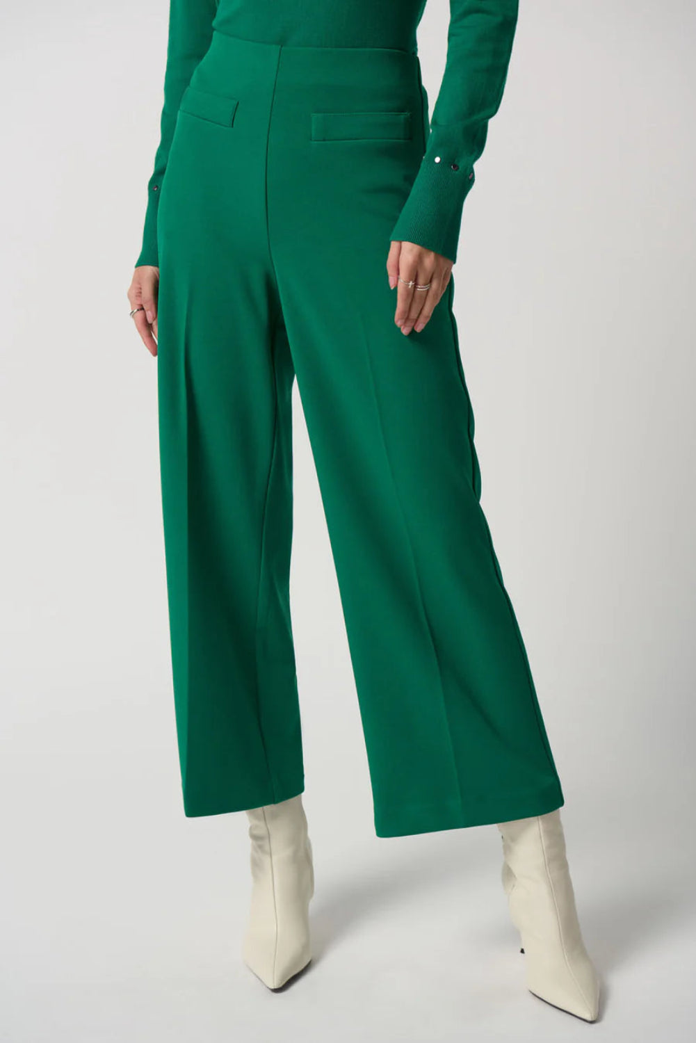 Joseph Ribkoff Kelly Green High-Rise Wide-Leg Pants 233098