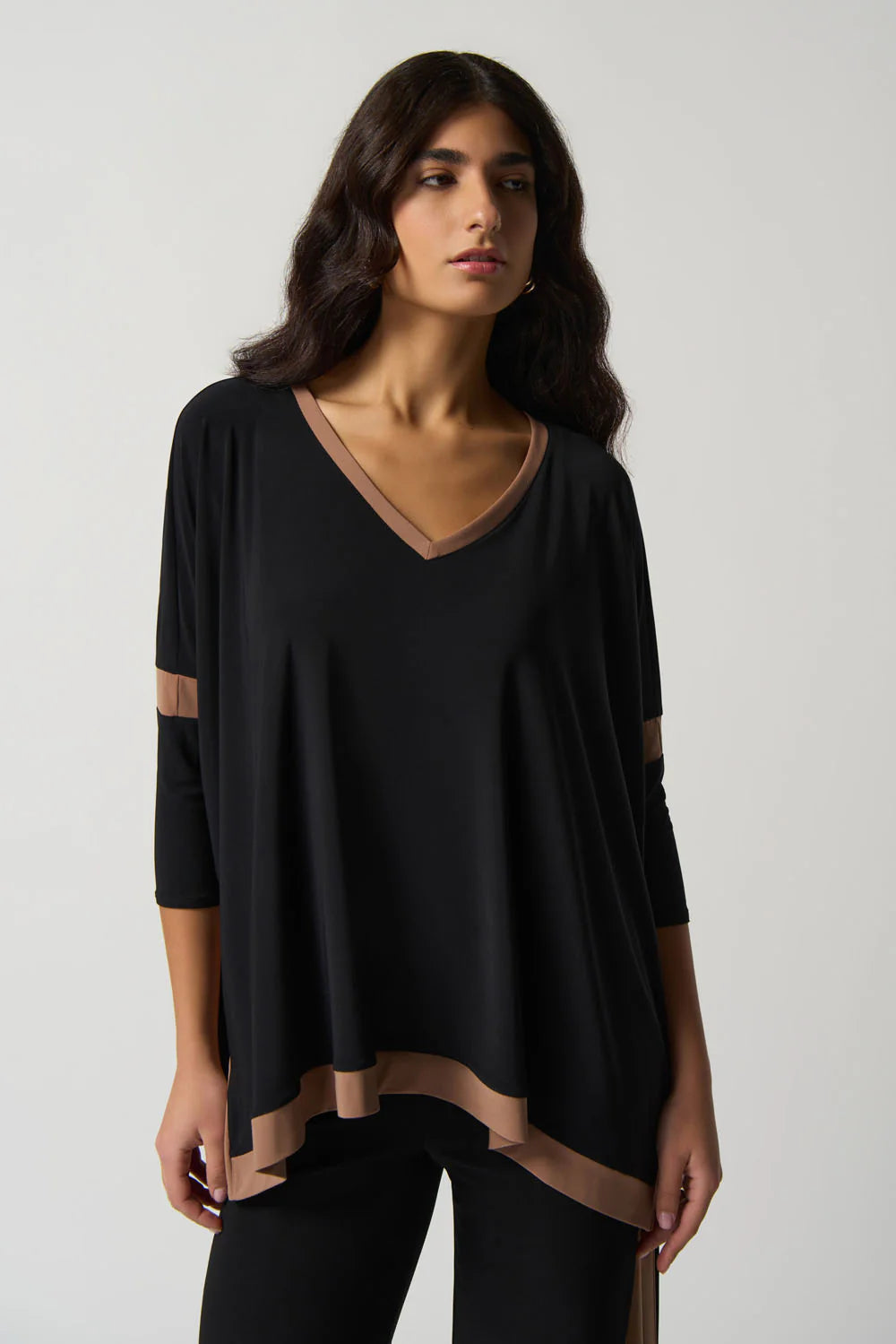 Joseph Ribkoff Colour-Block V-Neck Top 233101