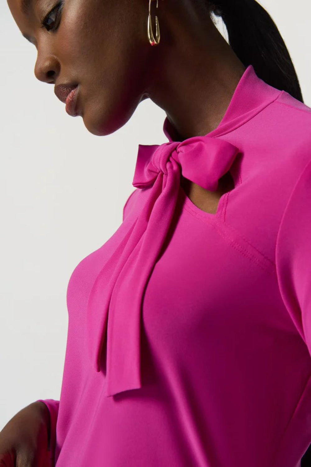 Joseph Ribkoff Long-Sleeve Bow Neck Top 233132