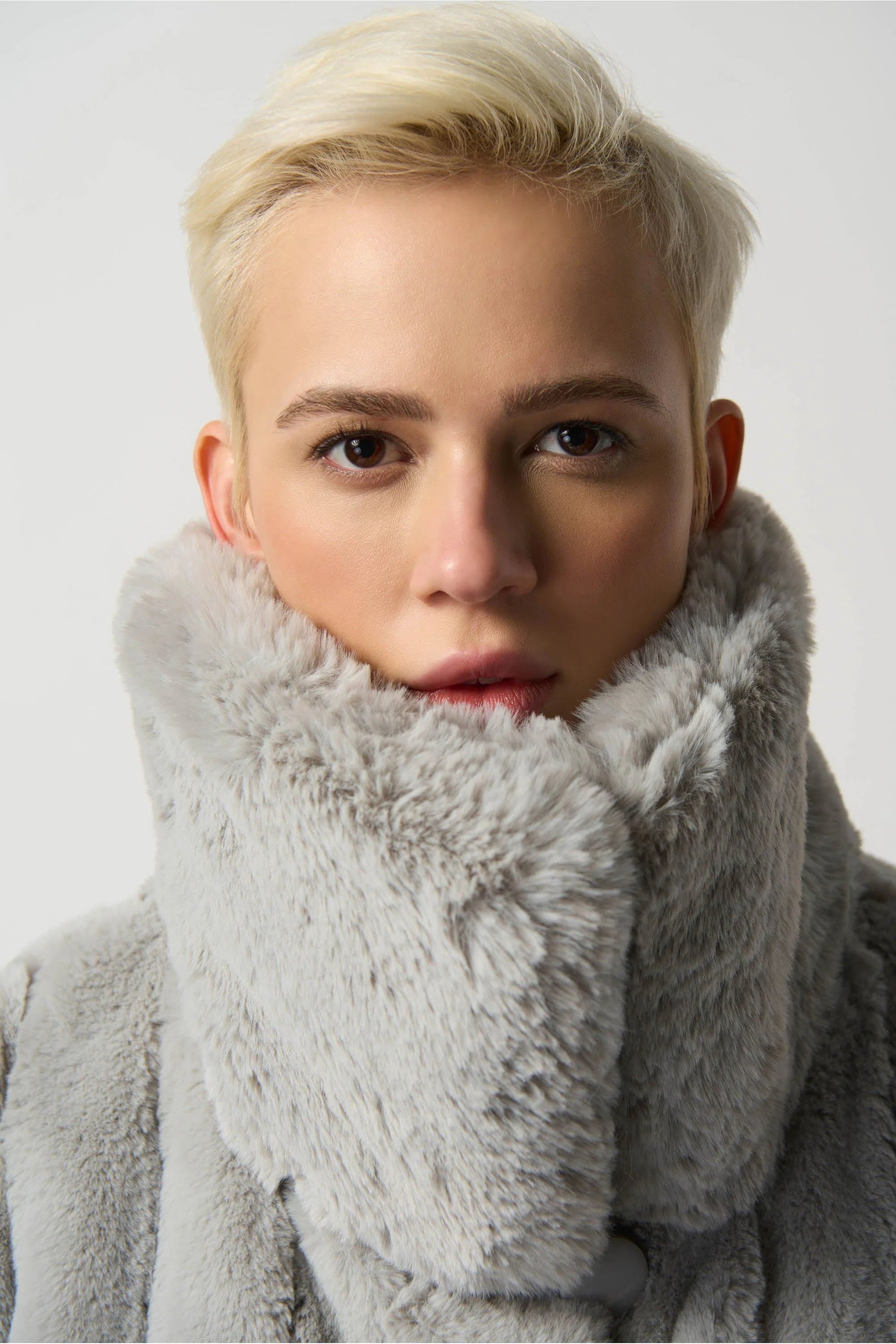 Joseph Ribkoff Faux Fur Reversible Puffer Coat 233900