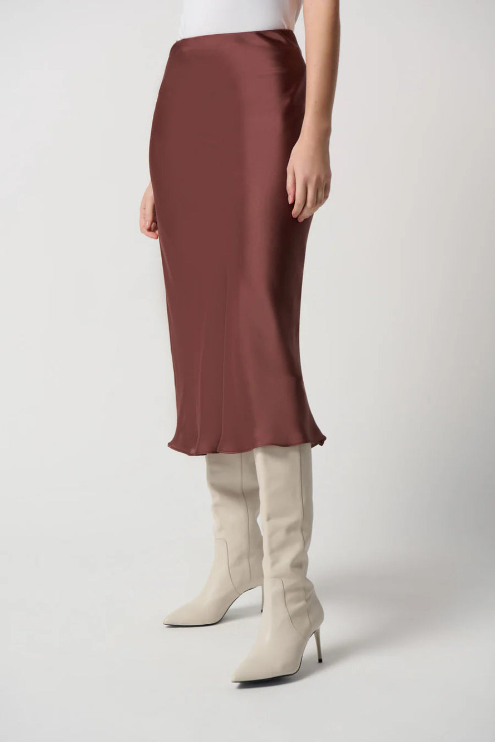 Joseph Ribkoff Satin Flared Skirt With Chiffon Lining 234109