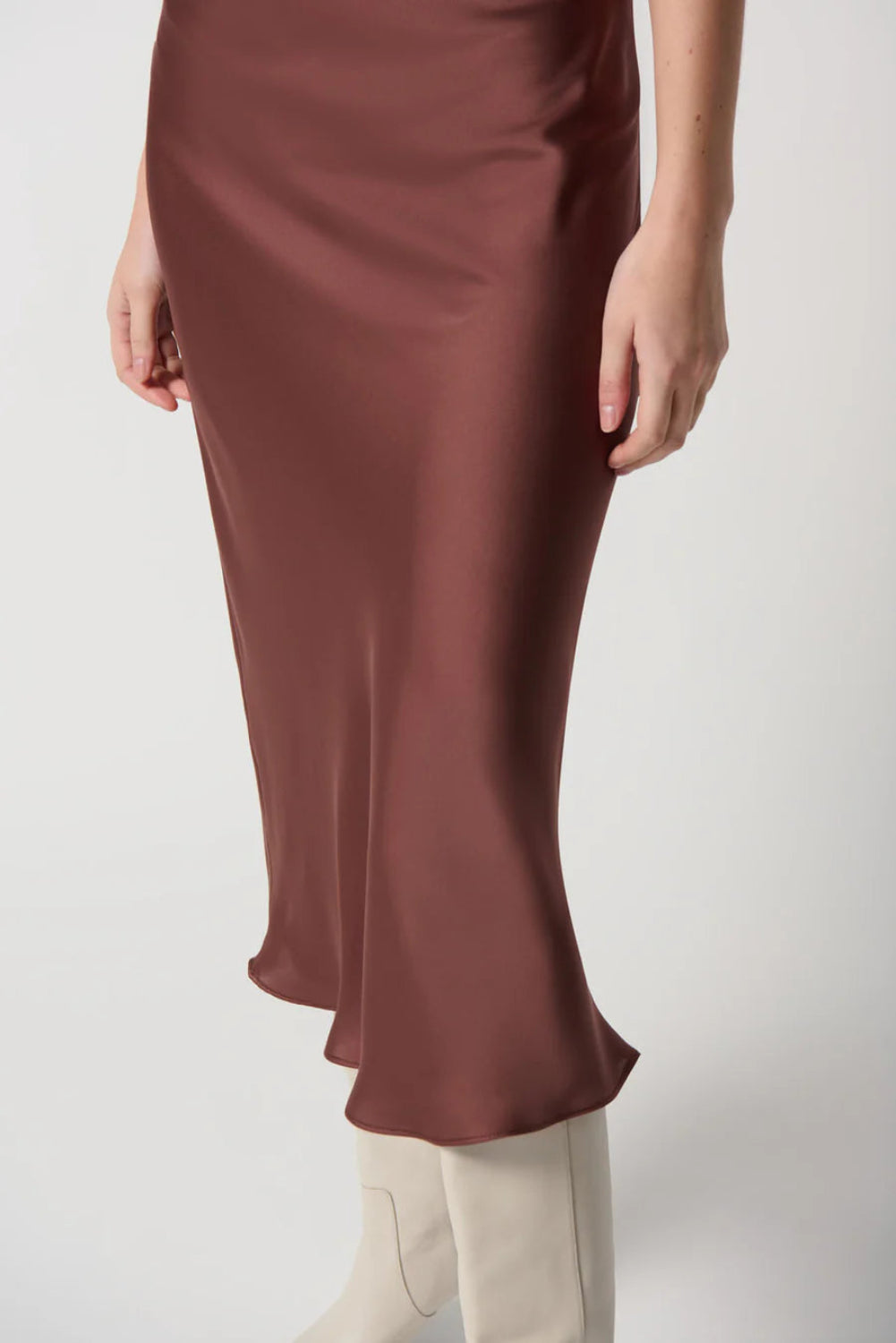 Joseph Ribkoff Satin Flared Skirt With Chiffon Lining 234109