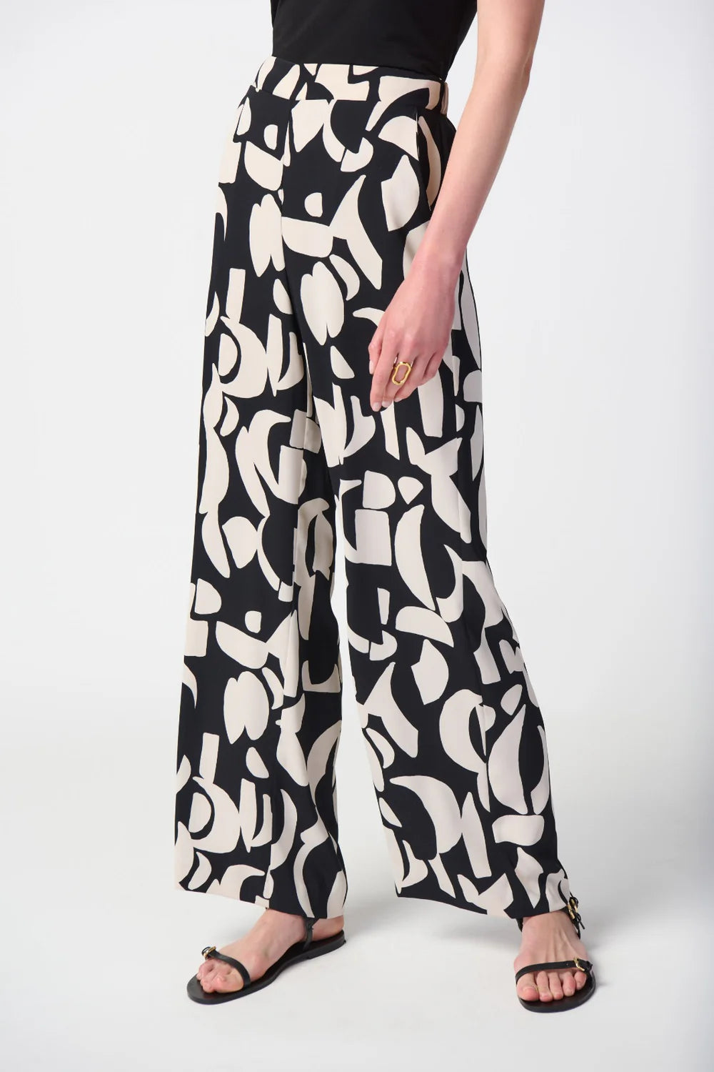 Joseph Ribkoff  Abstract Print Wide-Leg Pants Style 241097