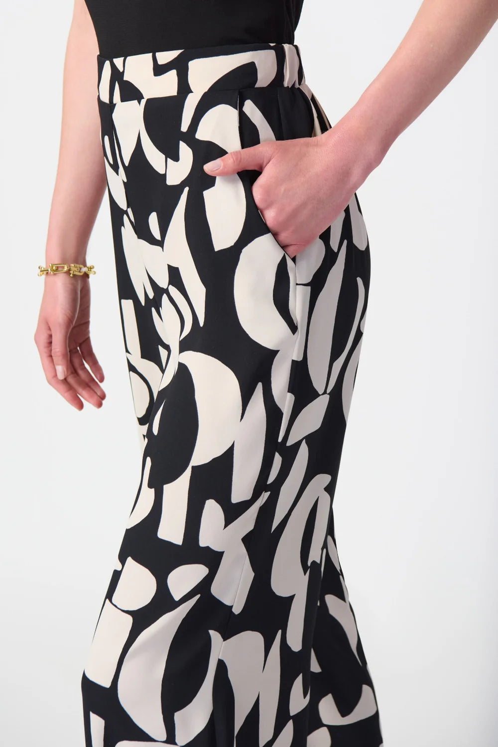 Joseph Ribkoff  Abstract Print Wide-Leg Pants Style 241097