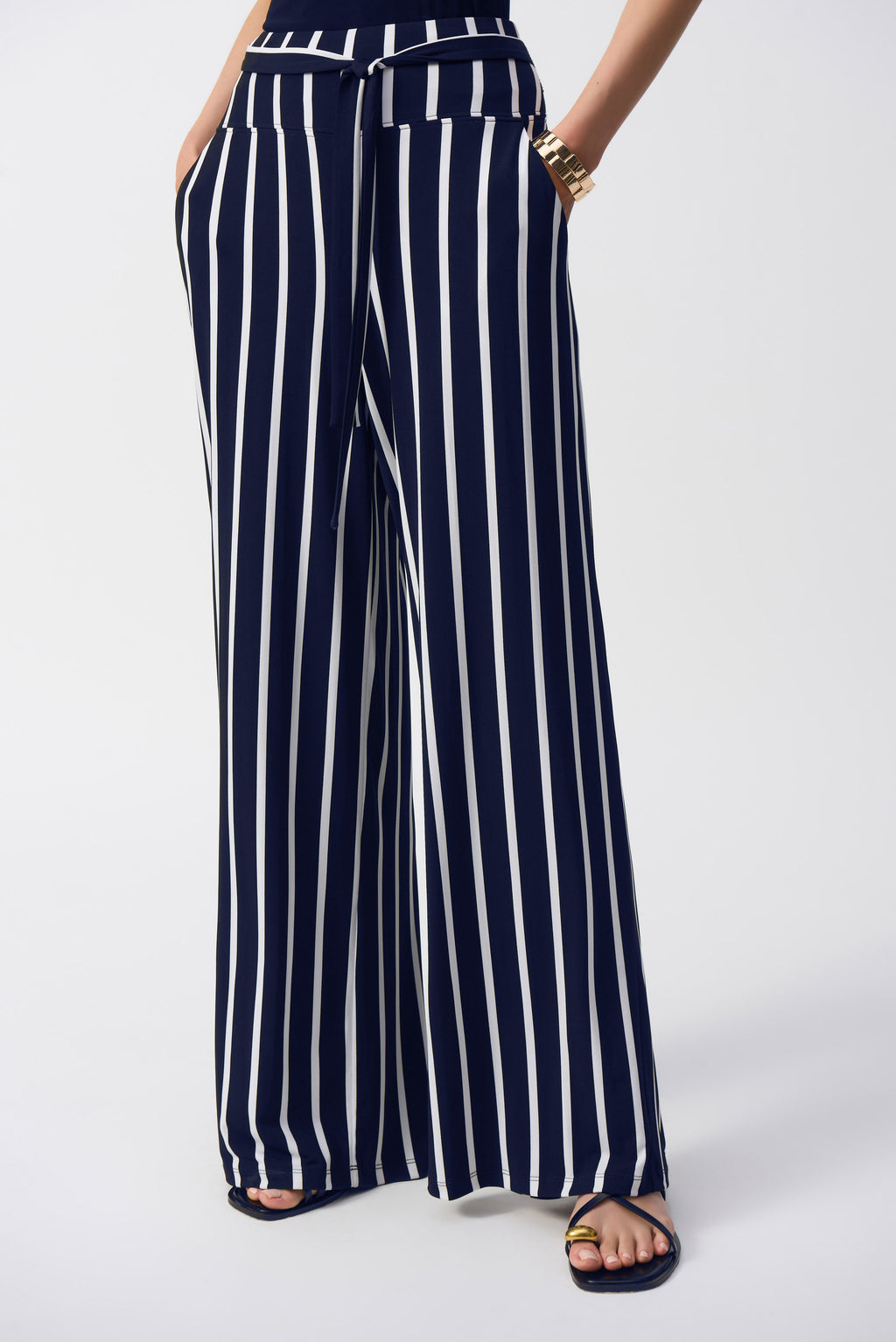 Joseph Ribkoff Striped Silky Knit Wide-Leg Pants 241135