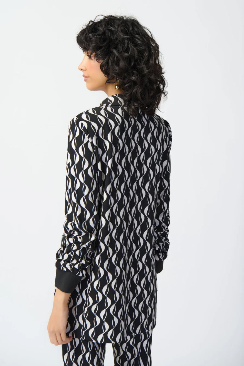Joseph Ribkoff  Two-tone Wave Print Blazer 241147