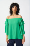 Joseph Ribkoff Off-shoulder Pullover With Flare Sleeves Top 241305