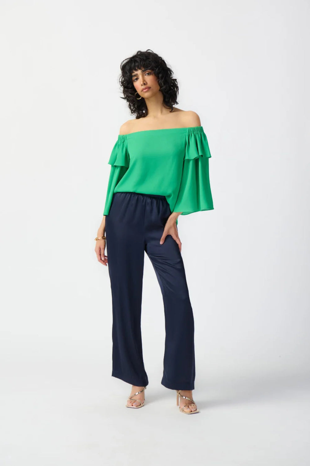Joseph Ribkoff Off-shoulder Pullover With Flare Sleeves Top 241305