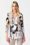 Joseph Ribkoff Abstract Print Zip Tunic Top 241310
