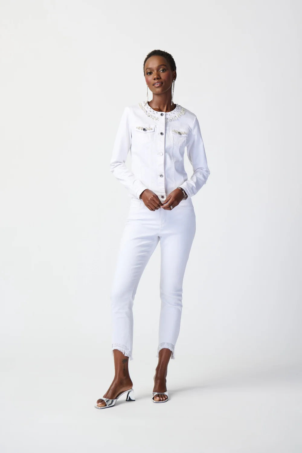 Joseph Ribkoff Denim Jacket with Embellished Pockets 241912