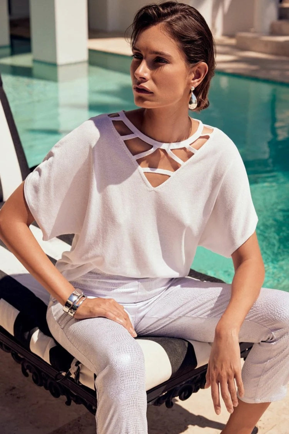 Joseph Ribkoff V-neck Cut-out Pullover 241915
