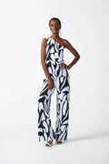 Joseph Ribkoff Silky Knit Geometric Print One Shoulder Top 242108