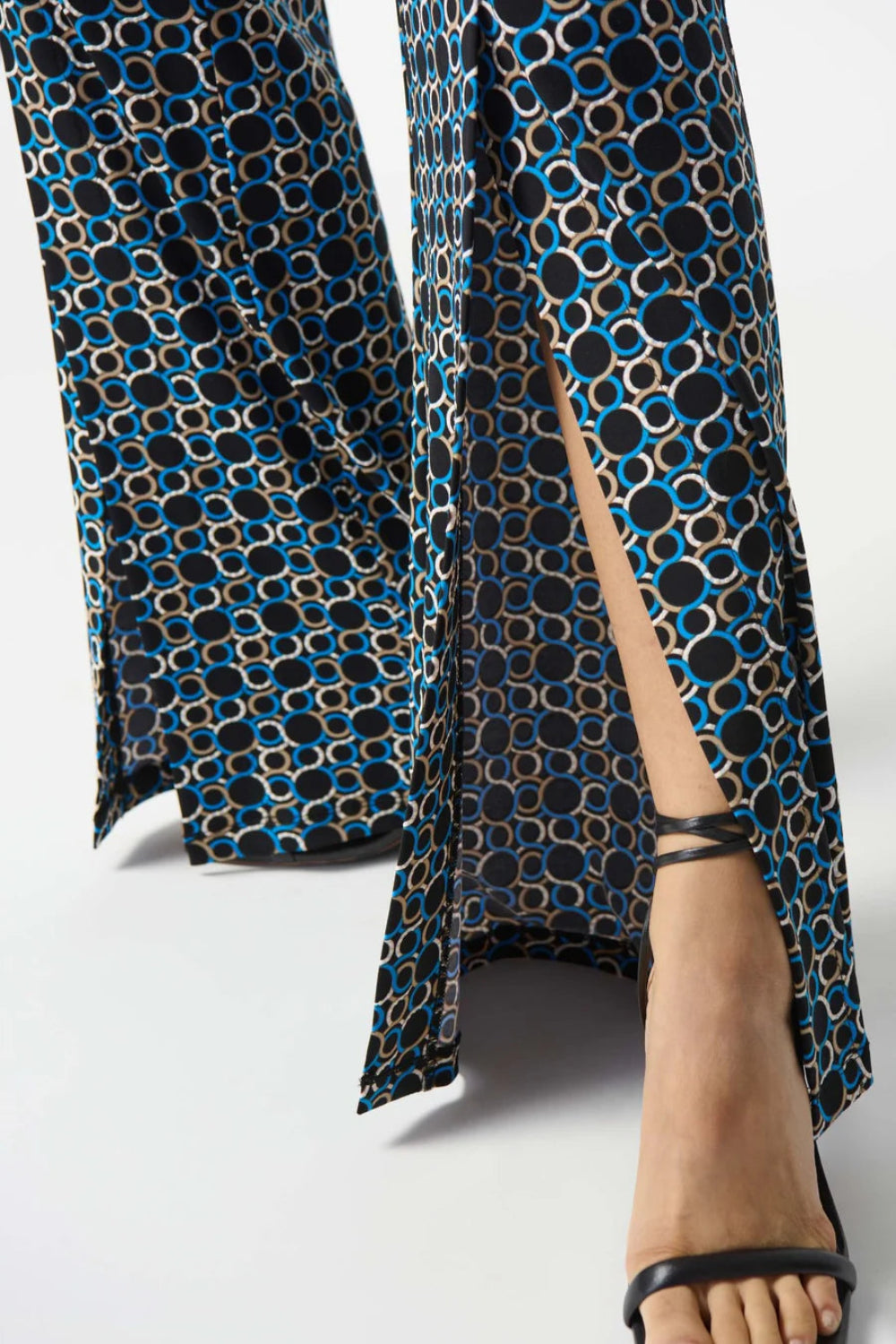 Joseph Ribkoff Black/Multi Geometric Print Wide-Leg Pants 242143