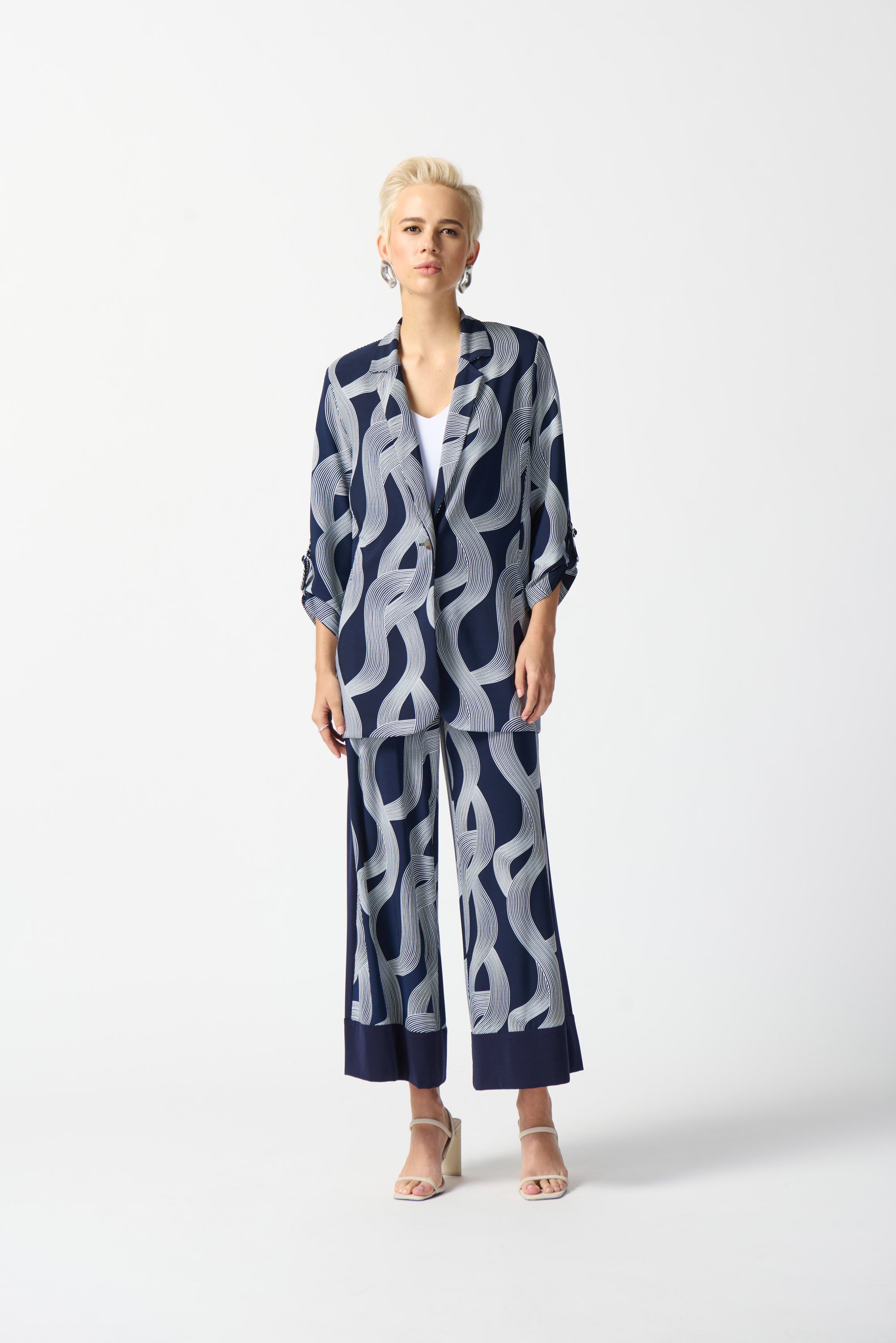 Joseph Ribkoff Abstract Print Longline Blazer 242198