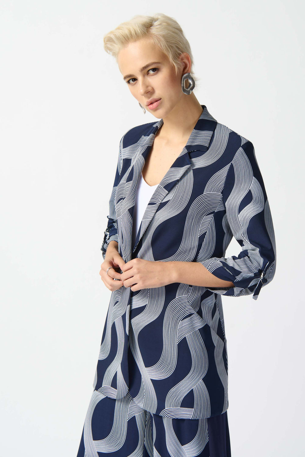 Joseph Ribkoff Abstract Print Longline Blazer 242198