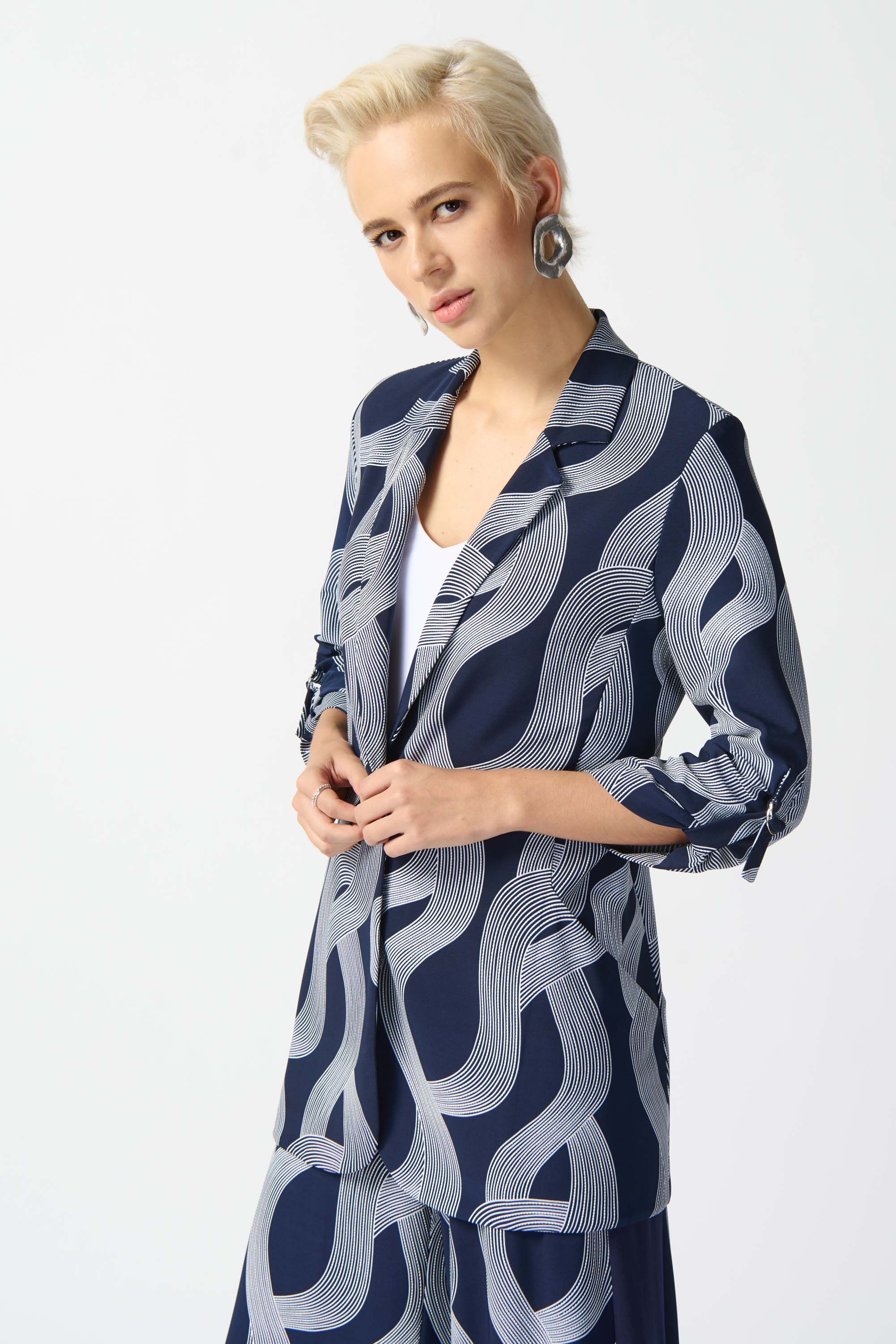 Joseph Ribkoff Abstract Print Longline Blazer 242198