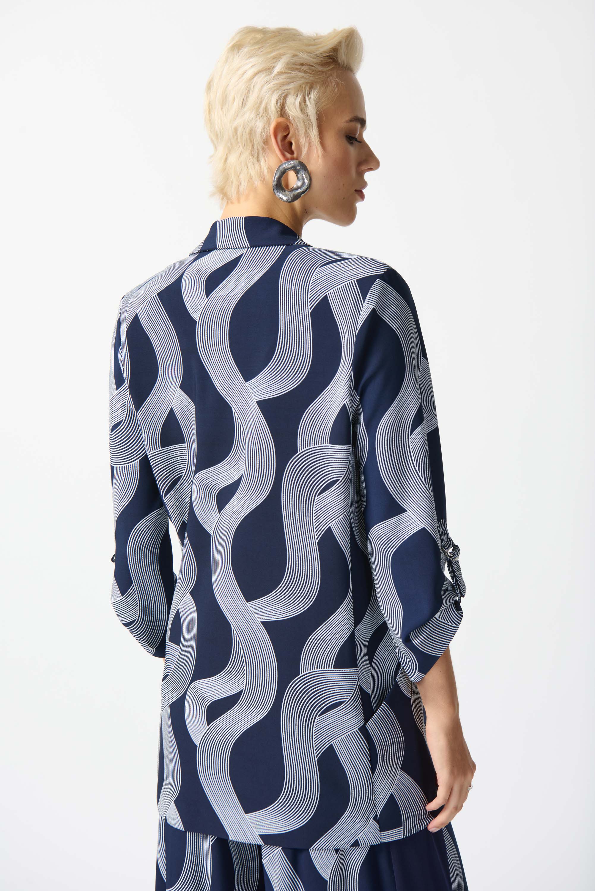 Joseph Ribkoff Abstract Print Longline Blazer 242198