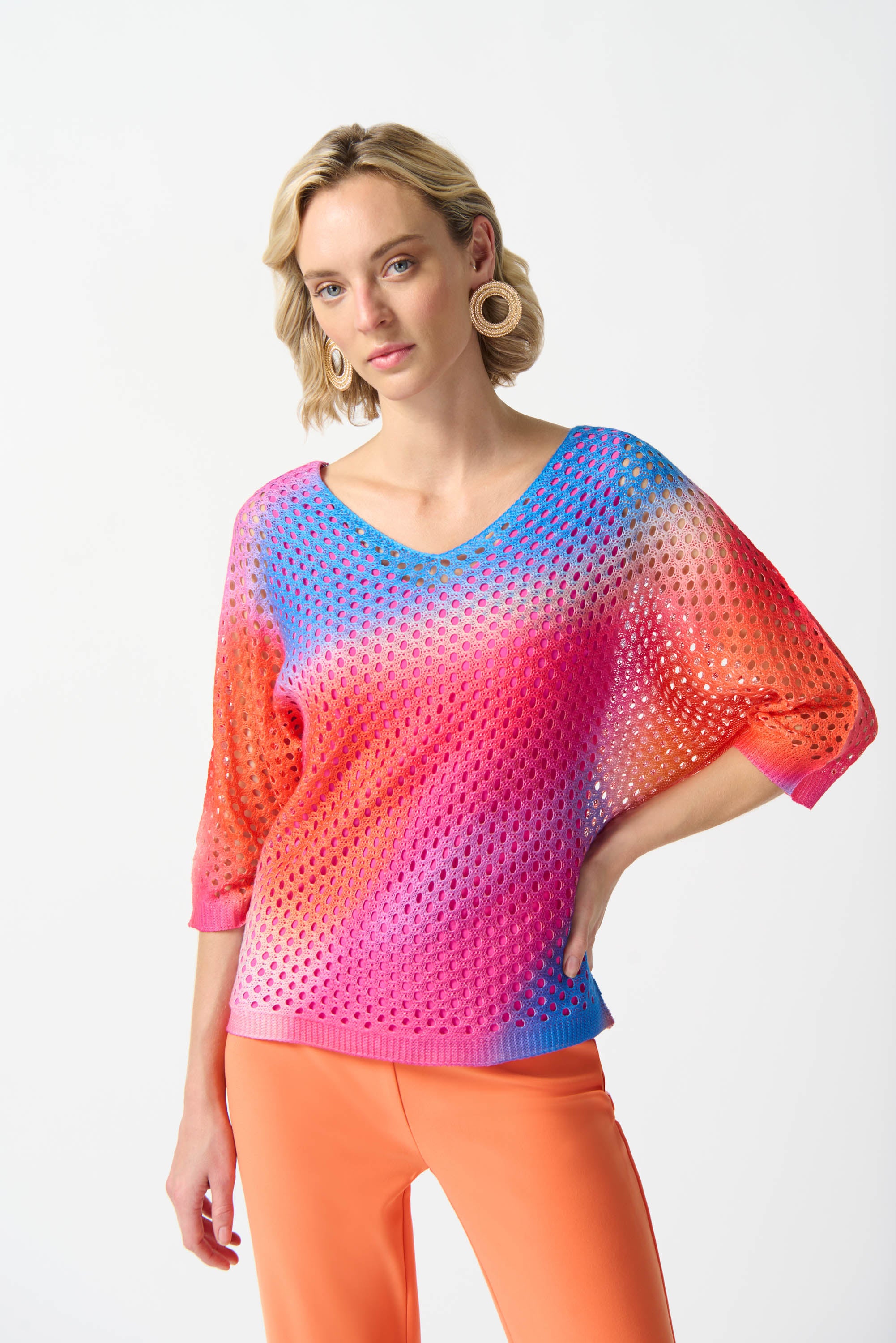 Joseph Ribkoff Tie-dye Perforated Pullover 242904