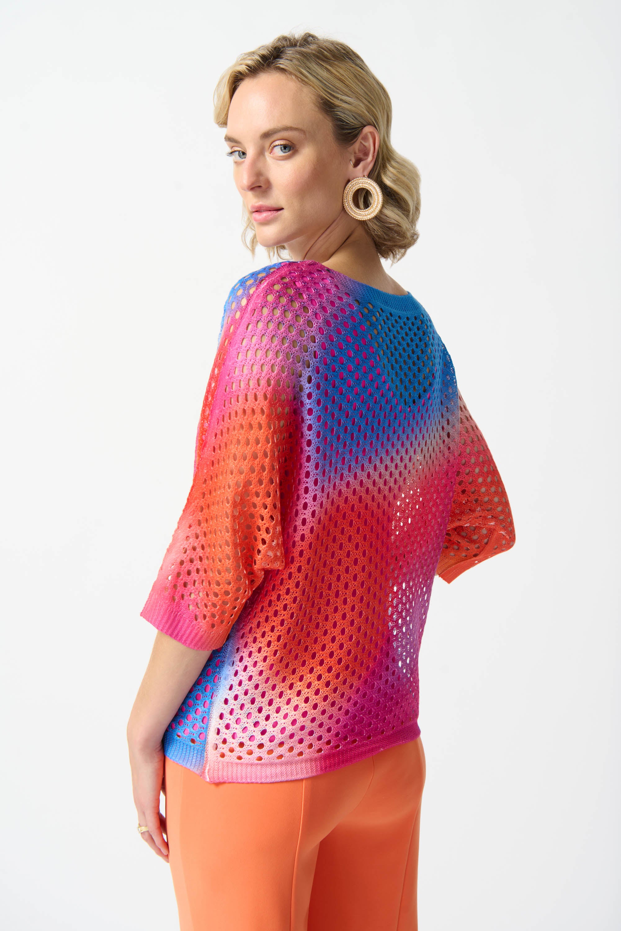 Joseph Ribkoff Tie-dye Perforated Pullover 242904
