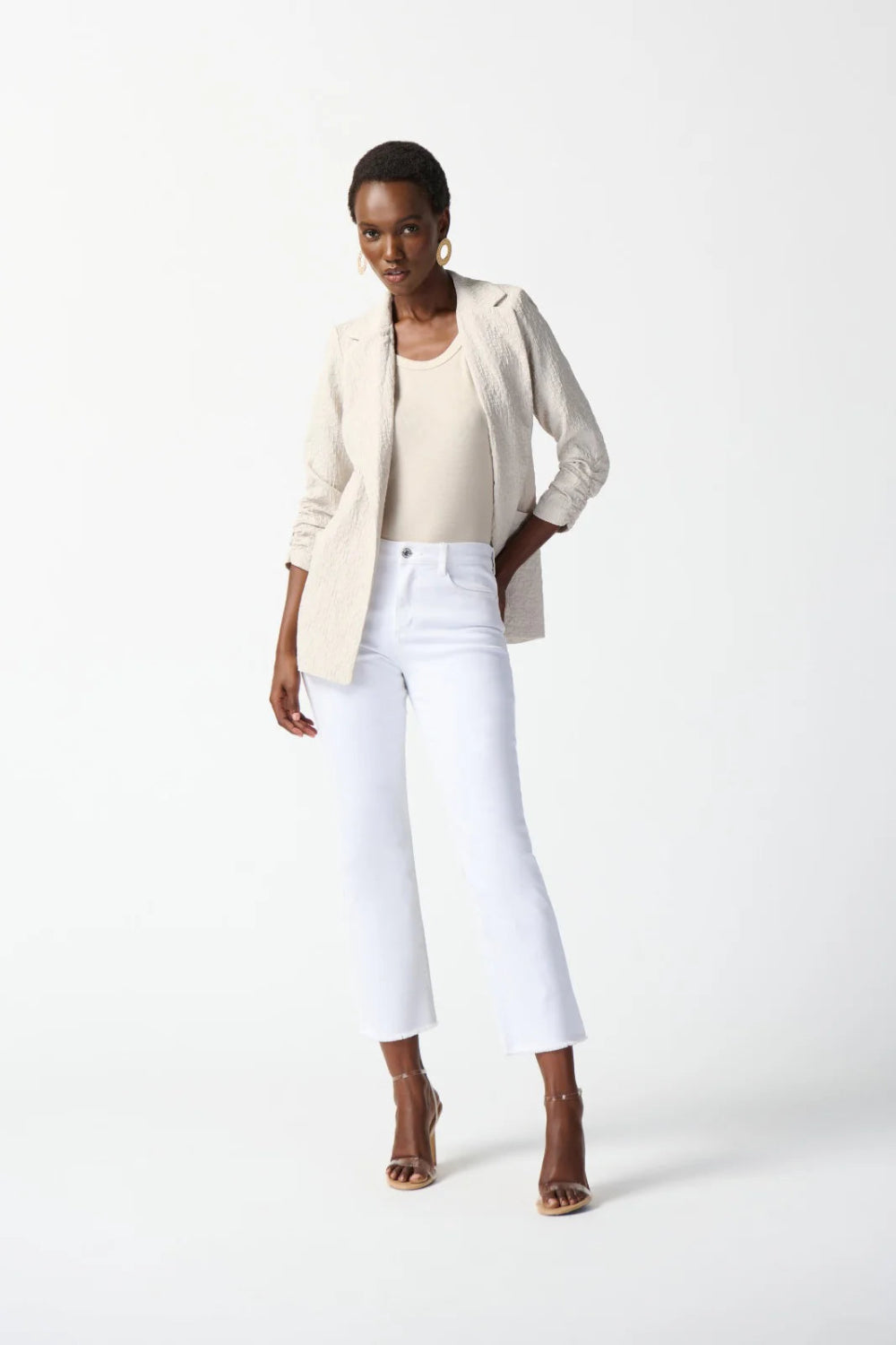 Joseph Ribkoff Frayed Edge Cropped Jeans 242925