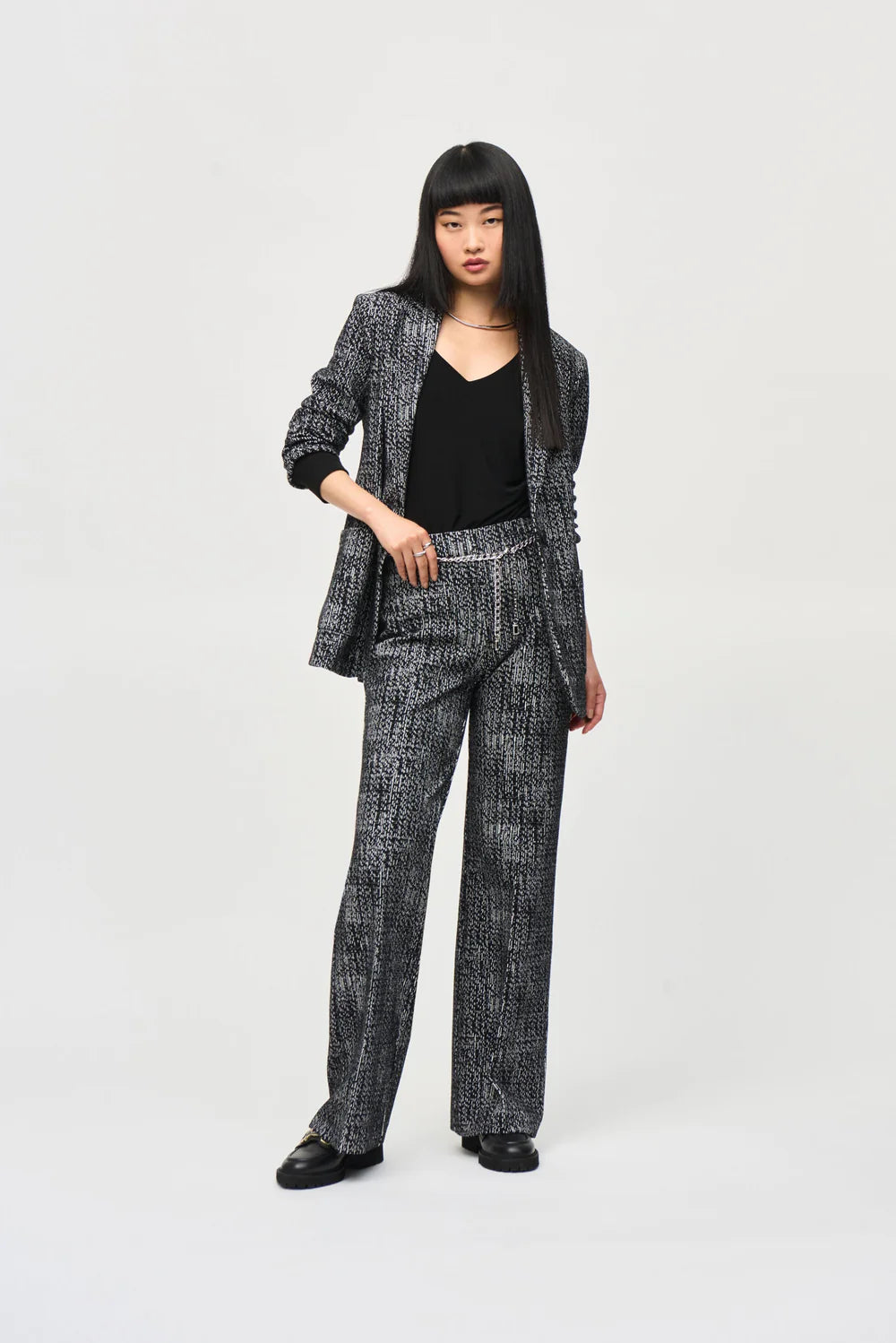 Joseph Ribkoff Tweed Knit Fitted Blazer 243053