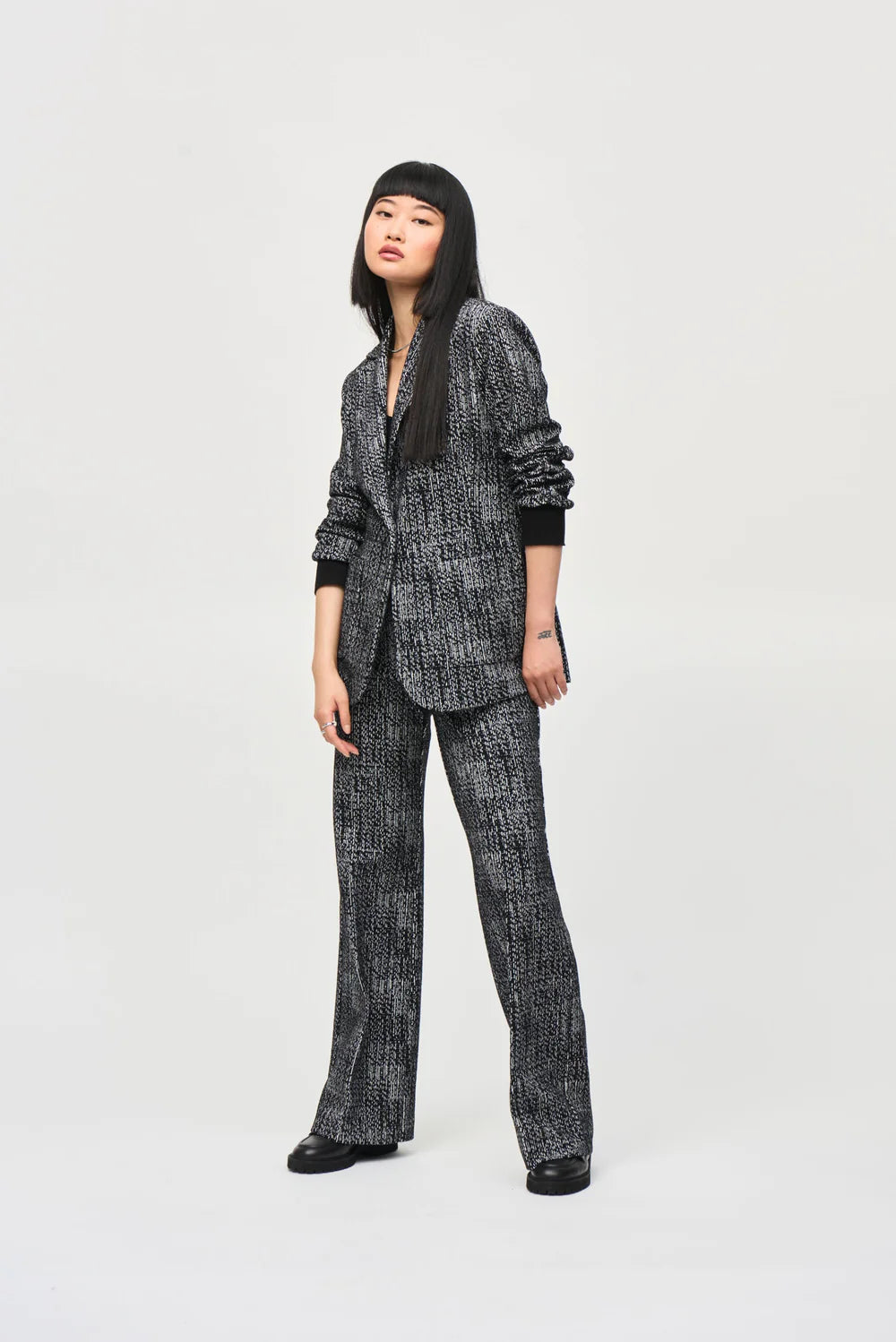 Joseph Ribkoff Tweed Knit Fitted Blazer 243053