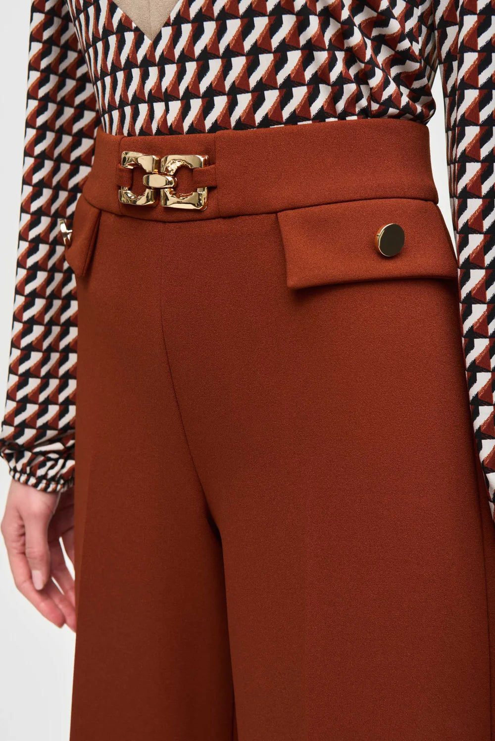 Joseph Ribkoff Wide-Leg Pull-On Cropped Pants 243055