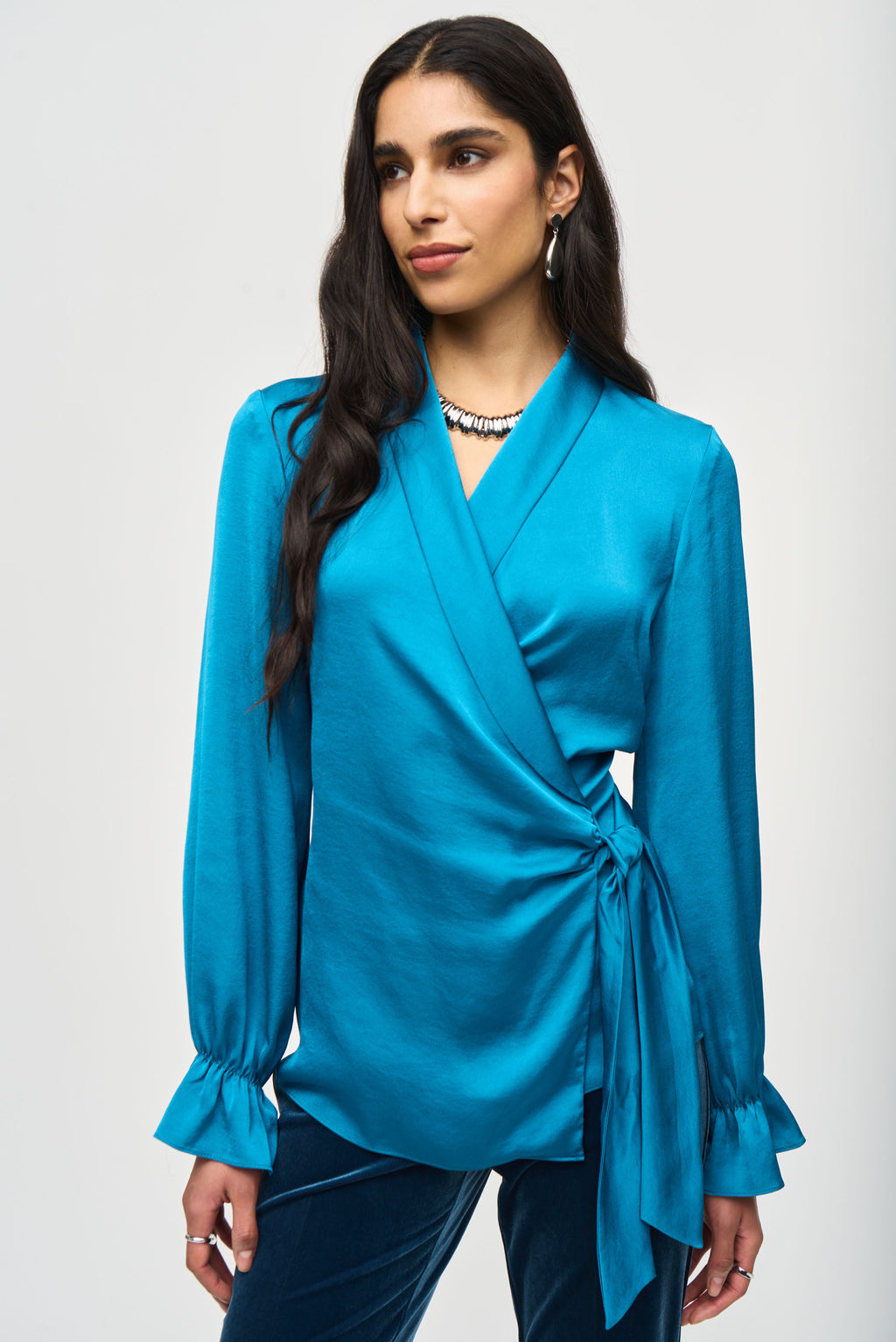 Joseph Ribkoff Ruffled Wrap Blouse 243086