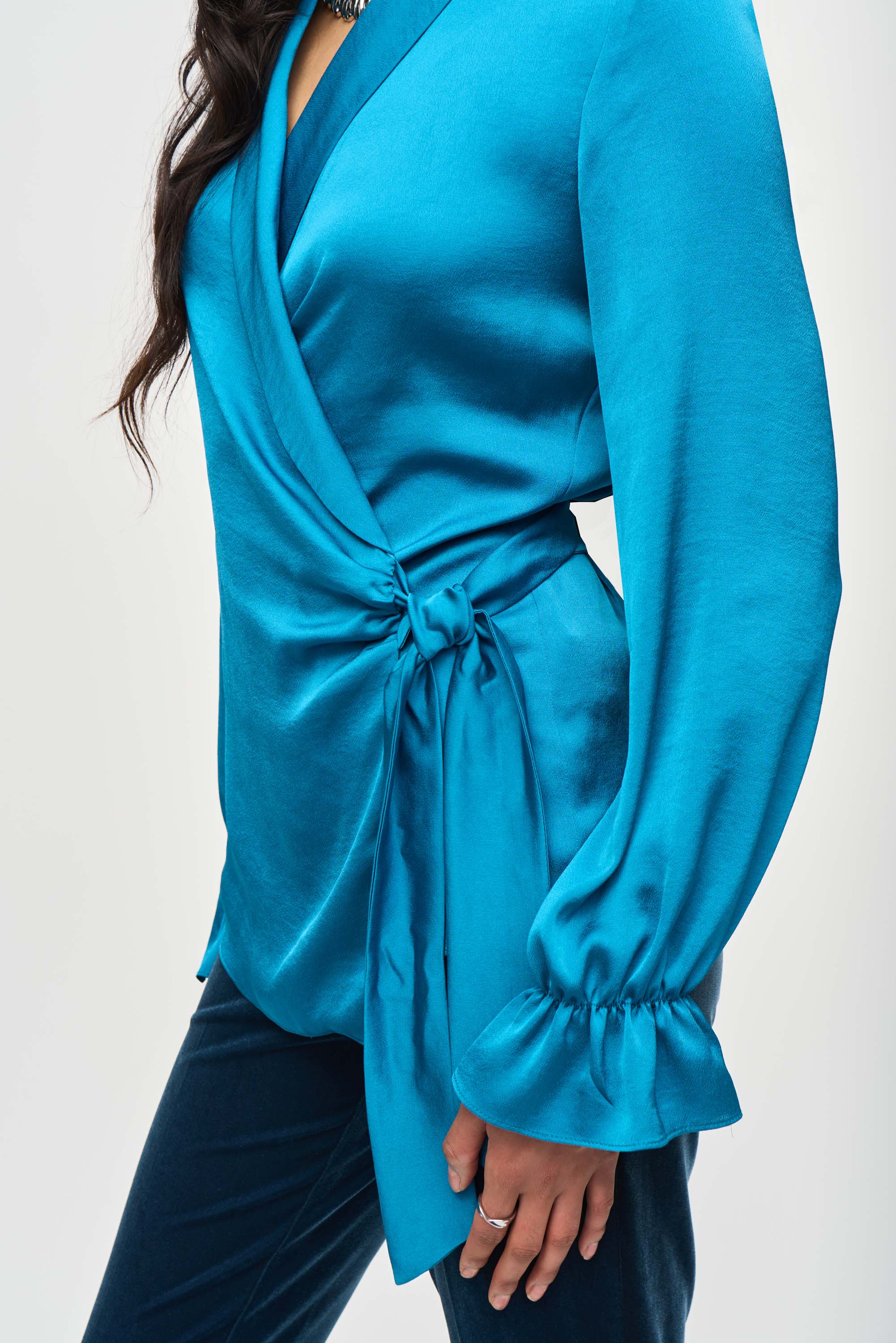 Joseph Ribkoff Ruffled Wrap Blouse 243086