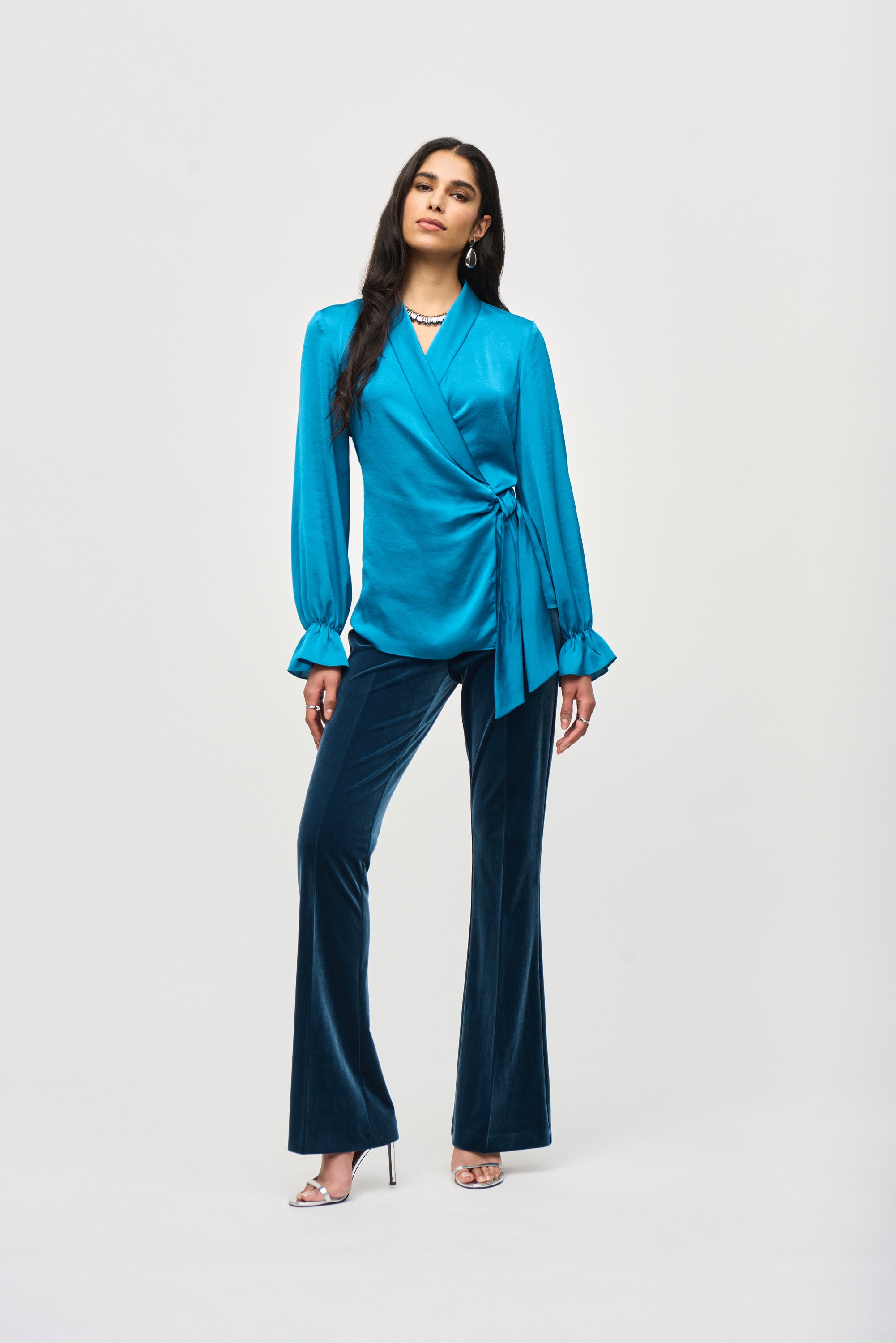 Joseph Ribkoff Ruffled Wrap Blouse 243086