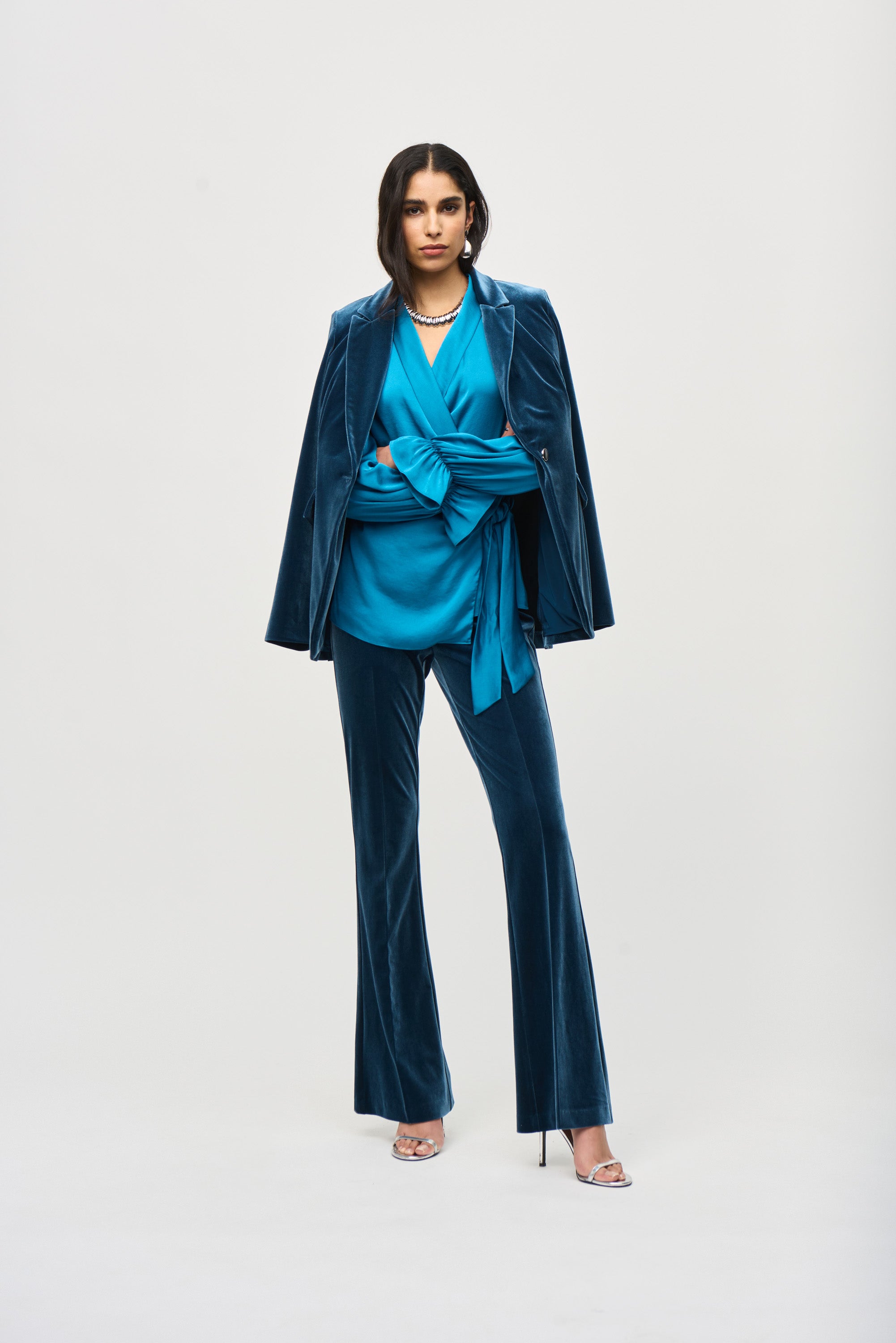Joseph Ribkoff Ruffled Wrap Blouse 243086